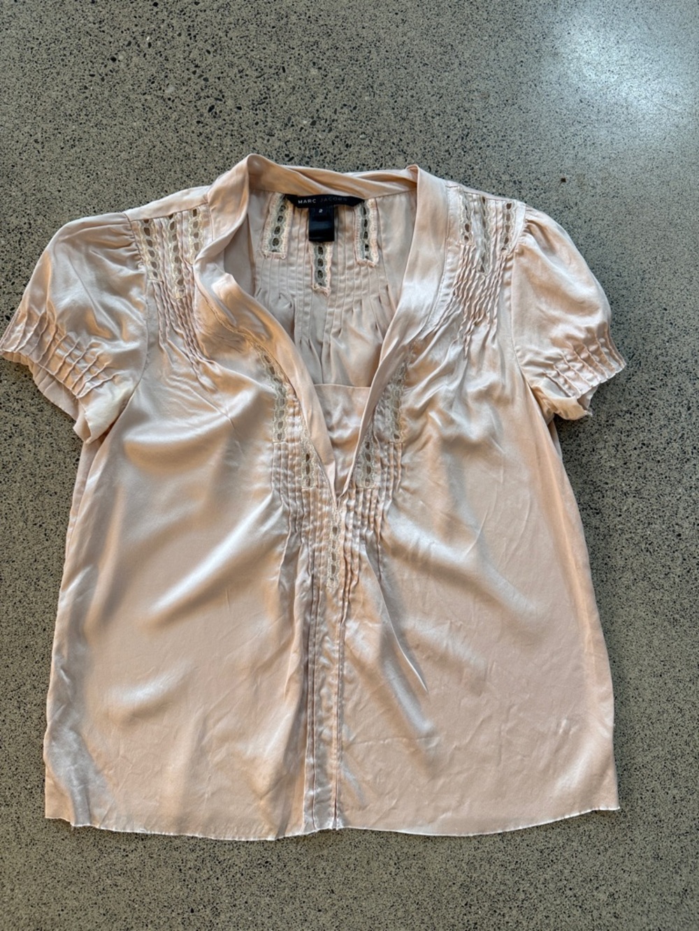 Vintage Marc Jacobs Silky blush pink Blouse with Pintuck Detail